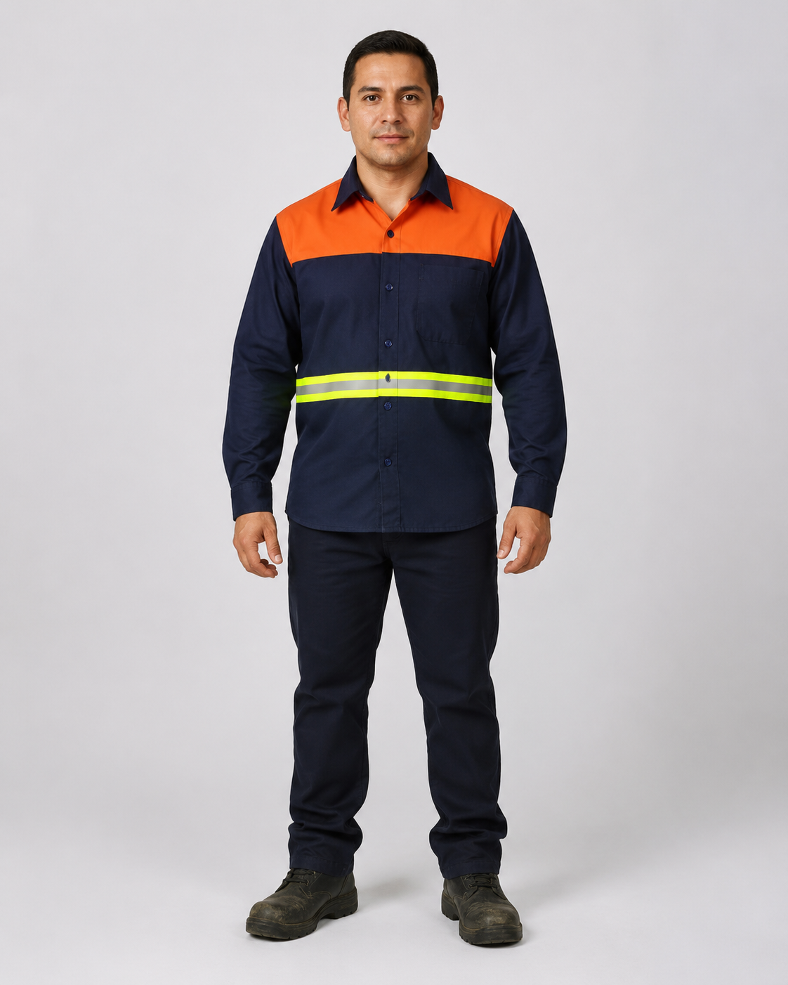 Camisola Industrial en Gabardina con Cinta Reflejante