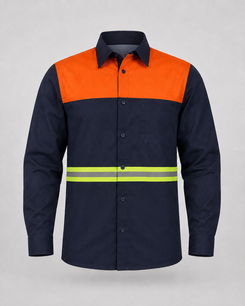 Camisola Industrial en Gabardina con Cinta Reflejante