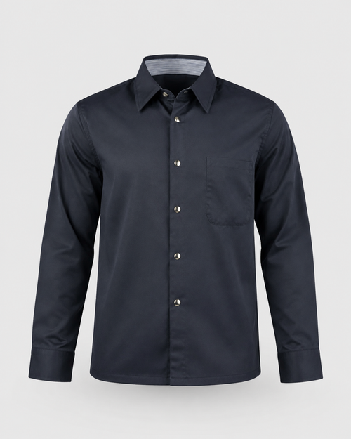 Camisa Industrial Negra de Trabajo de Alto Rendimiento