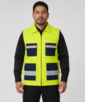 Chaleco Industrial Verde Limón con 4 Bolsillos y Cintas Reflejantes